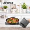 imageBPAFree Soft Silicone Oven Mitts  Ultra Heat Resistant Oven Mitts with Thick Cotton Liner  Extra Long Slip Resistant Pot Holders Flexible Oven Gloves  RedBlack 147quotGray