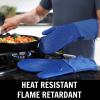 imageBPAFree Soft Silicone Oven Mitts  Ultra Heat Resistant Oven Mitts with Thick Cotton Liner  Extra Long Slip Resistant Pot Holders Flexible Oven Gloves  RedBlack 147quotBlue