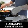 imageBPAFree Soft Silicone Oven Mitts  Ultra Heat Resistant Oven Mitts with Thick Cotton Liner  Extra Long Slip Resistant Pot Holders Flexible Oven Gloves  RedBlack 147quotNavy Blue