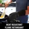 imageBPAFree Soft Silicone Oven Mitts  Ultra Heat Resistant Oven Mitts with Thick Cotton Liner  Extra Long Slip Resistant Pot Holders Flexible Oven Gloves  RedBlack 147quotBlack