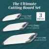 imageCutting Boards for Kitchen  BPAFree Chopping Board  Different Sizes ampamp Non Slip Handles  Reversible Large Cutting Board Set  Unique Gifts for Cooks Who Have Everything  3Pack Navy BlueBlack
