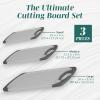 imageCutting Boards for Kitchen  BPAFree Chopping Board  Different Sizes ampamp Non Slip Handles  Reversible Large Cutting Board Set  Unique Gifts for Cooks Who Have Everything  3Pack Navy BlueGray on Gray