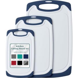 imageCutting Boards for Kitchen  BPAFree Chopping Board  Different Sizes ampamp Non Slip Handles  Reversible Large Cutting Board Set  Unique Gifts for Cooks Who Have Everything  3Pack Navy BlueNavy Blue